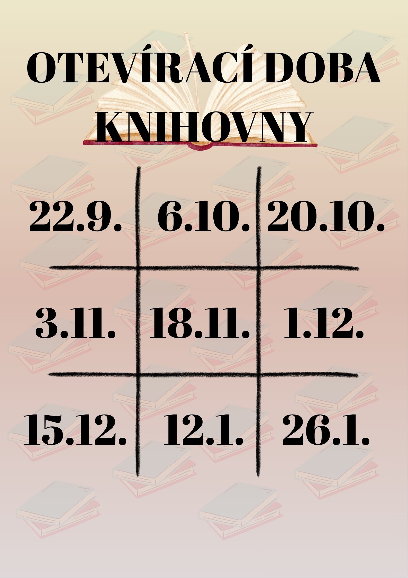 OTEVÍRACÍ DOBA KNIHOVNY