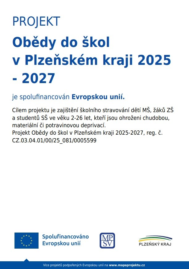 Obědy do škol v Plzeňském kraji 2025-2027