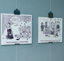 Pavel Kantorek vystavuje v atriu gymnázia