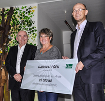 Obytná zóna Sylván podpořila šekem Dětský domov Domino