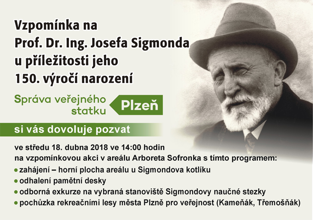 Pozvánka na vzpomínku na profesora Sigmonda