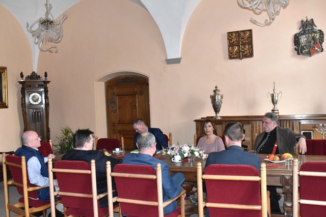 Přijetí europoslankyně Martiny Dlabajové na plzeňské radnici