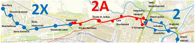 Výluka tramvajové trati ve Vejprnické ulici