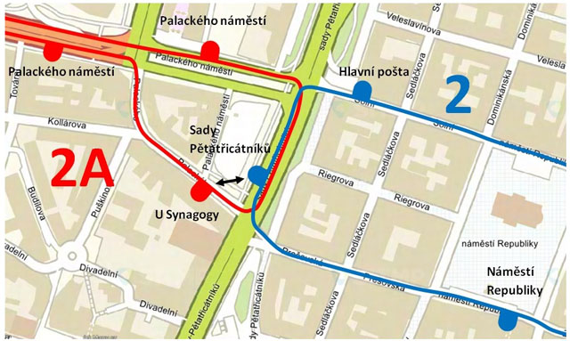 Výluka tramvajové trati ve Vejprnické ulici