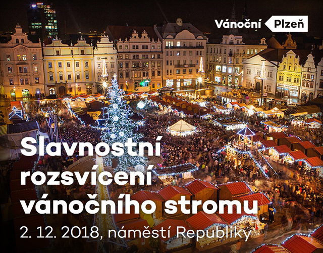 Ilustrační grafika k rozsvícení vánočního stromu