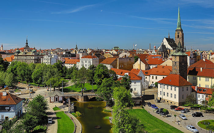 Mlýnská strouha v historickém centru Plzně