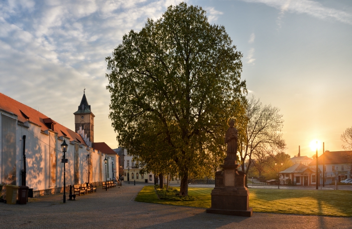 Západ slunce nad Mlýnskou strouhu v Plzni
