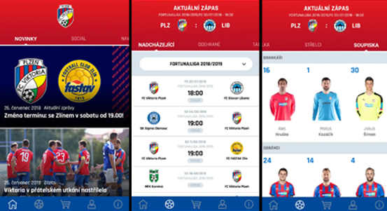 Fanoušci FC Viktoria Plzeň mohou využít novou aplikaci, má řadu užitečných funkcí