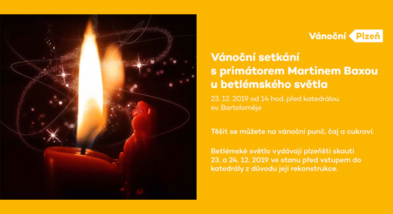 Primátor Plzně se opět setká s veřejností u Betlémského světla