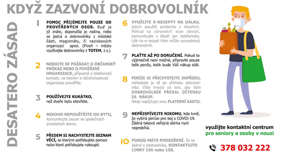 Senioři, buďte obezřetní. Plzeň připravila leták, jak bezpečně přijmout pomoc