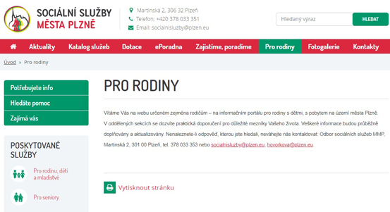 Portál Sociální služby má nový oddíl určený rodinám s dětmi