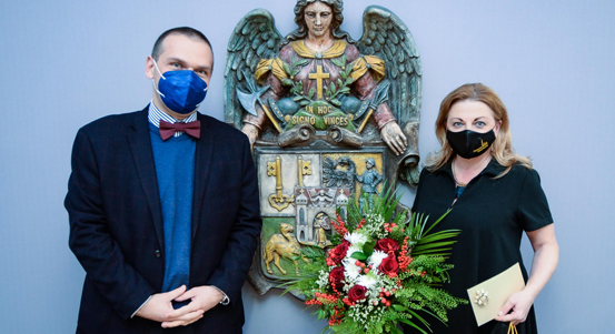 Primátor Martin Baxa pogratuloval ředitelce filharmonie Lence Kavalové