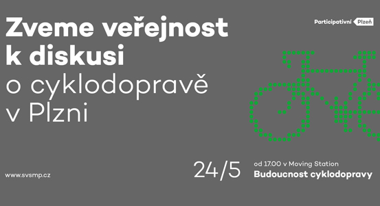 Přijďte diskutovat o budoucnosti cyklodopravy v Plzni v úterý 24. května do Moving Station