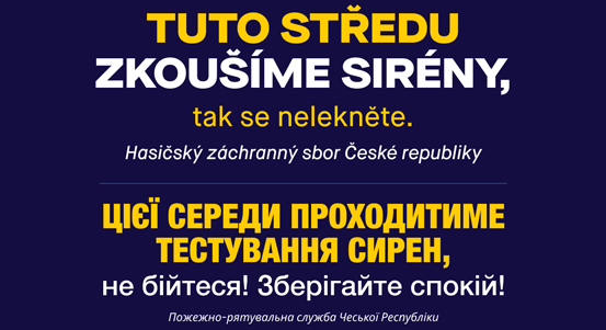 Po třech měsících se obnoví pravidelná středeční zkouška sirén