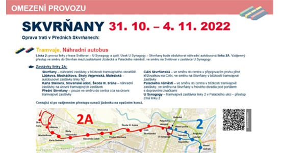 Tramvajovou trať ve Skvrňanech čeká od 31. října oprava. Omezí dopravu i si vyžádá výluku tramvají