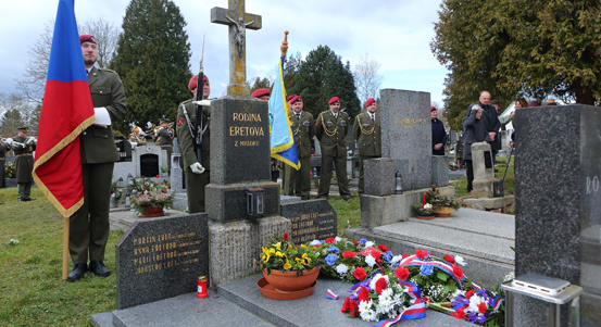 Lidé uctili památku generála Ereta, rodáka z Červeného Hrádku