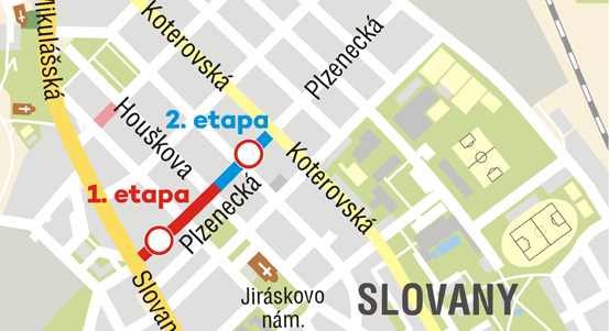 Plzeneckou ulici čeká ve dvou etapách kompletní rekonstrukce včetně sítí