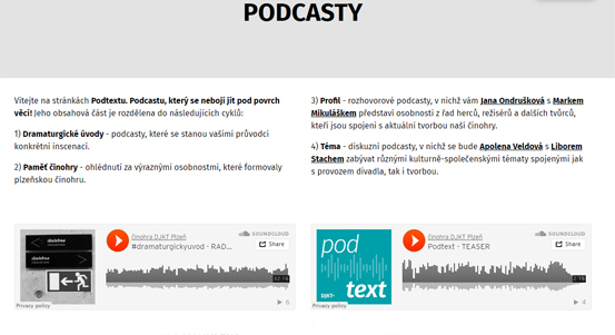 Nová sezona podcastů činohry DJKT je plná novinek