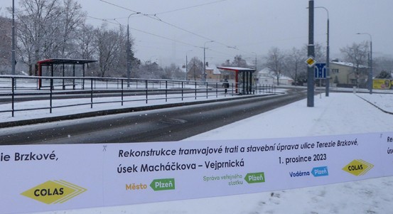 Tramvaje se od 1. prosince vracejí na nově rekonstruovaný úsek trati v ulici Terezie Brzkové