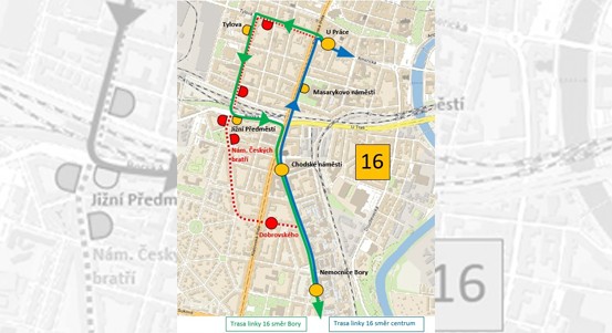 Práce v Dobrovského ulici na dva týdny odkloní dopravu