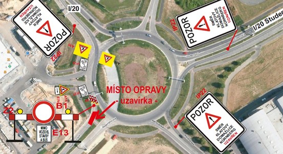 Oprava na kruhovém objezdu omezí v úterý provoz na Západním okruhu. Uzavírka potrvá jen dopoledne