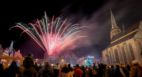 Plzeň přivítá nový rok tichým ohňostrojem. Akce v centru omezí dopravu
