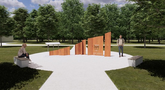 Plzeň začíná budovat památník osvoboditelům z 97. pěší divize v parku ve Skvrňanech