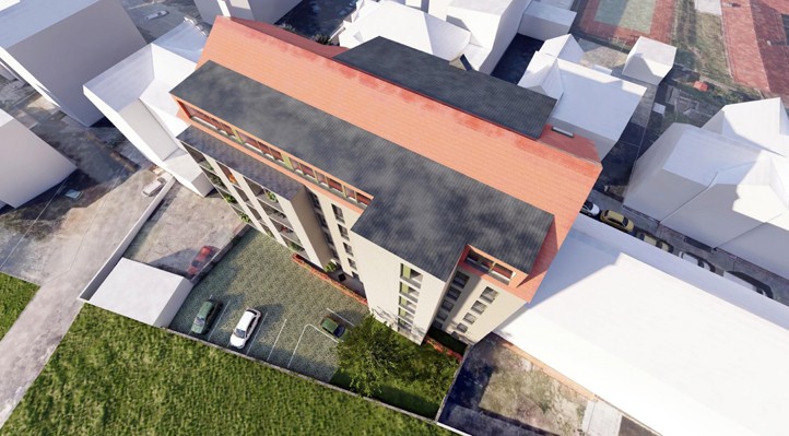 Vizualizace budovy po rekonstrukci - parkování 251105_Resslova_13_Vizualizace_parkovani