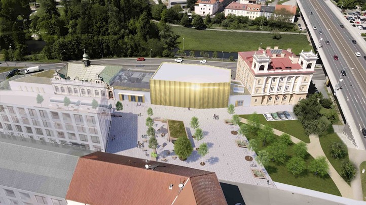 Vizualizace prostoru: tým architektů Ing. arch. Jiří Zábran, Ing. arch. Jakub Sýkora a Ing. arch. Kateřina Svobodová 260422_Namesti_Karel_Gott_vizualizace