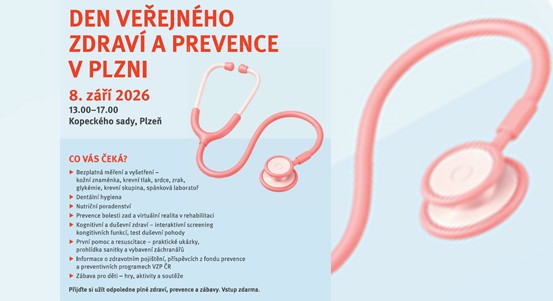 Zdraví pod kontrolou. Všeobecná zdravotní pojišťovna s městem Plzní nabídne bezplatná vyšetření, odborné poradenství i nácvik první pomoci