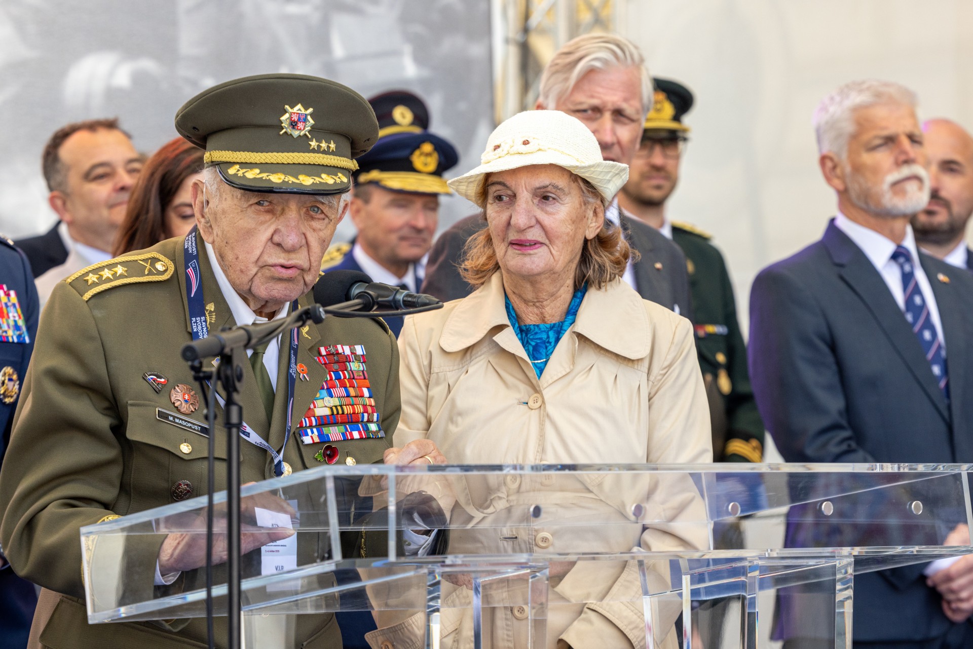 Lieutenant General Miloslav Masopust, a Czechoslovak war veteran, celebrates his 101st birthday.