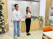 Starostka Jedničky Ivana Bubeníčková (vlevo) spolu s mluvčí obvodu Miroslavou Vejvodovou během vyhlášení soutěže. Foto: ÚMO Plzeň 1