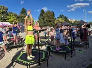 Trampolíny byly v obležení dětí. Foto: ÚMO Plzeň 1