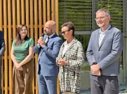 Slavnostní otevření. Na snímku zleva ředitelka školky Miroslava Chmelíková, primátor města Plzně Roman Zarzycký, starostka Jedničky Ivana Bubeníčková a první místostarosta Miroslav Šuma. Foto: ÚMO Plzeň1