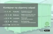 Kontejnery na objemný odpad budou v září přistaveny na čtyřech místech