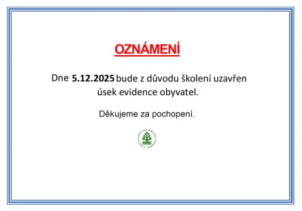 Uzavření úseku evidence obyvatel dne 5.12.2025