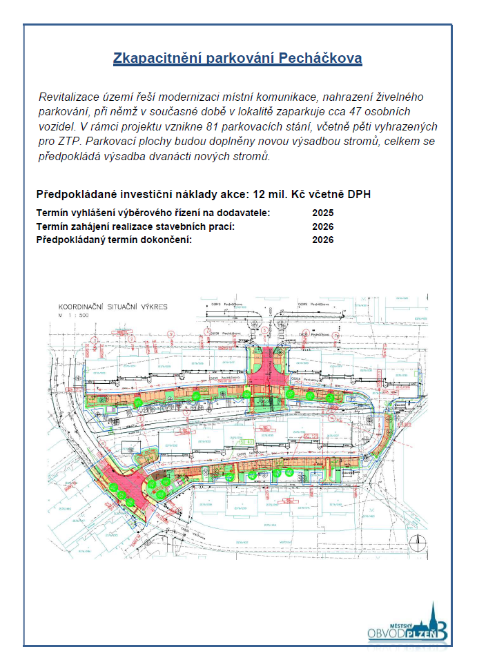 Parkování Pecháčkova Parkování Pecháčkova