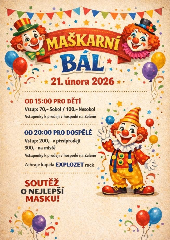 Maškarní bál Valcha 2026
