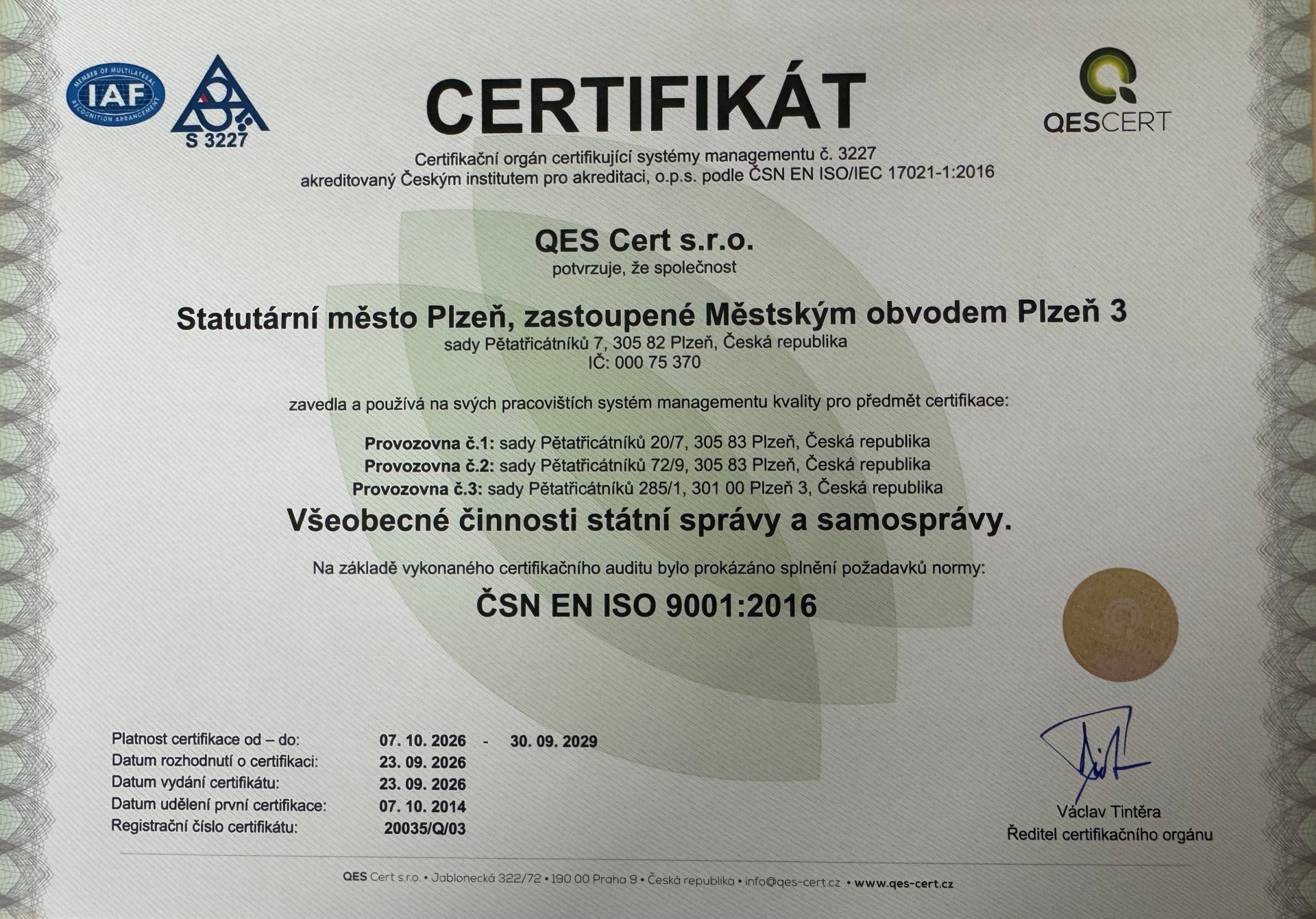 certifikát 2026