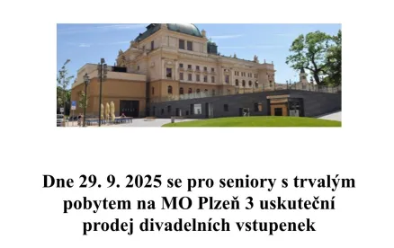 Prodej zvýhodněných divadelních vstupenek pro seniory na říjen 2025