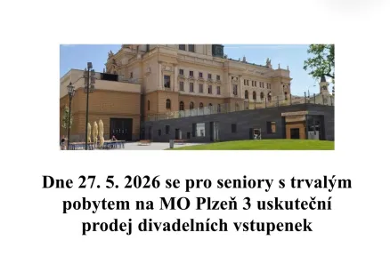 Prodej zvýhodněných divadelních vstupenek pro seniory na červen 2026