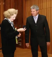 Blanka Bohdanová se starostou Jiřím Strobachem 