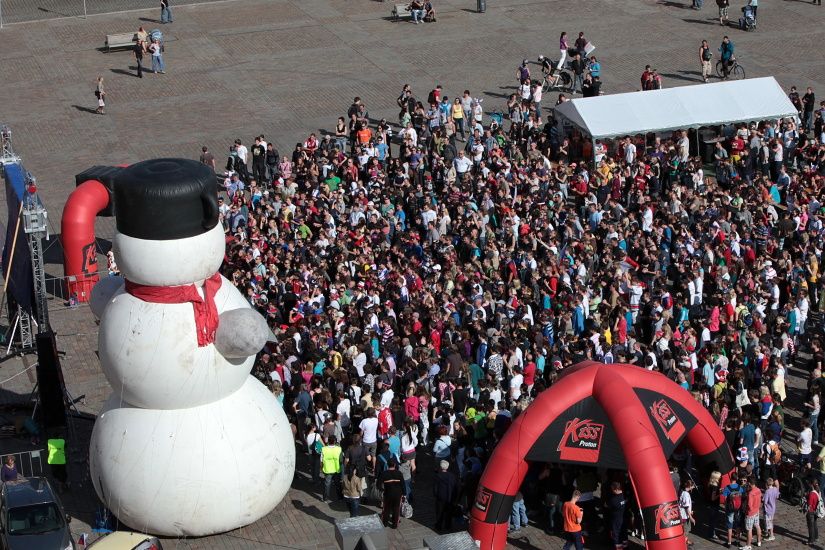 Hokej na náměstí Republiky