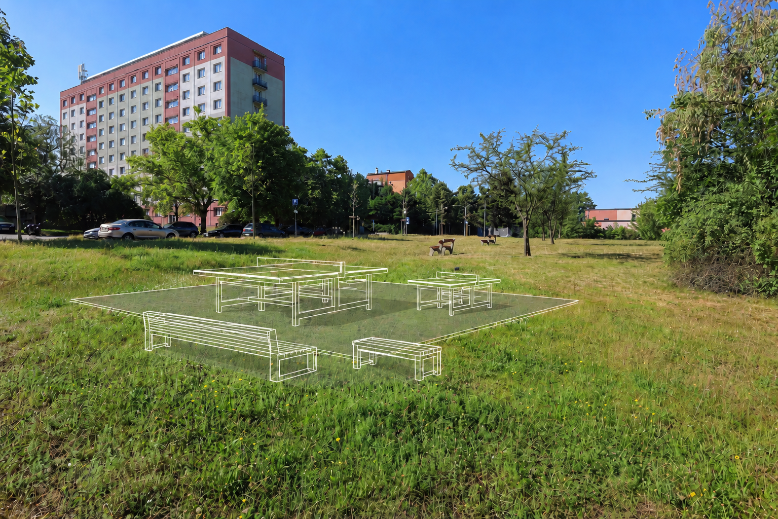 2. ping pong a lavičky