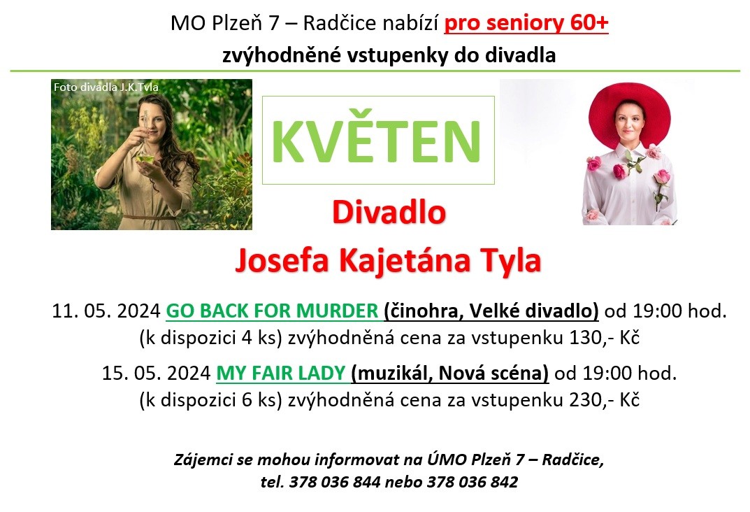 Vstupenky do divadla květen 24