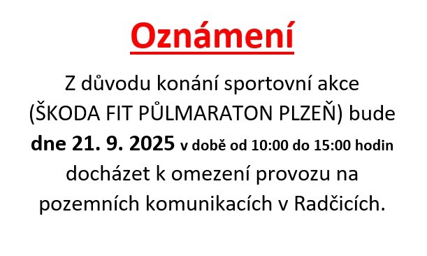 Oznámení - uzavírka