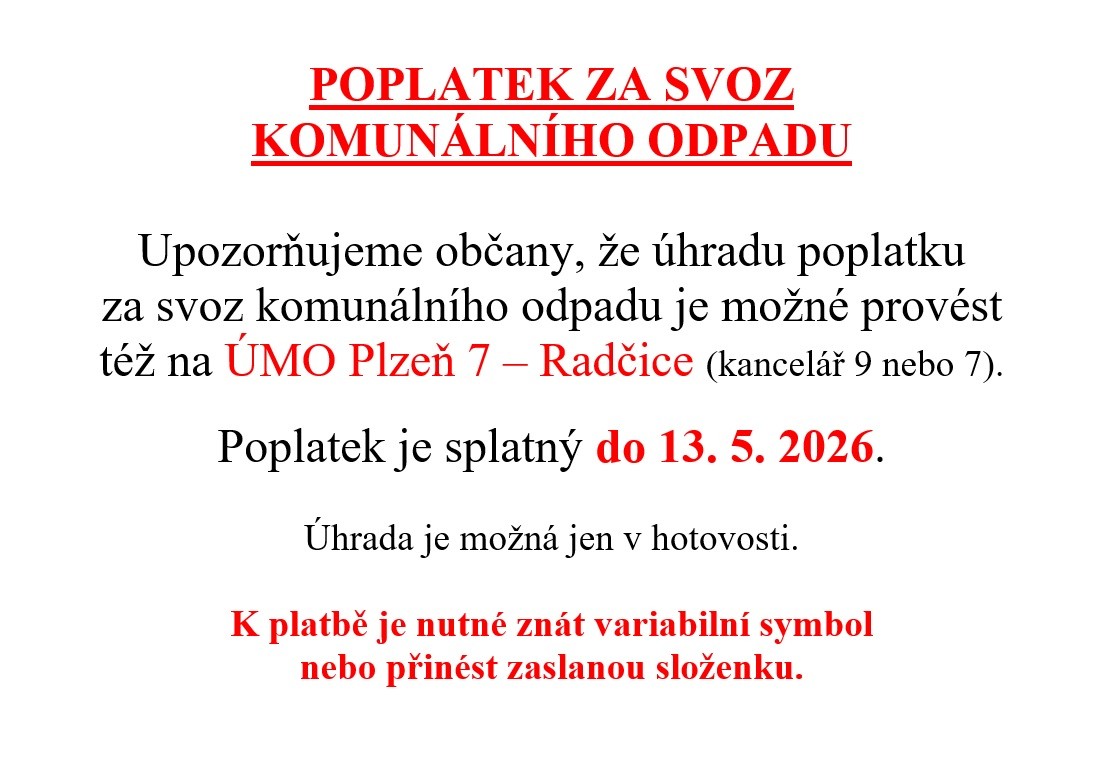 Poplatky za svoz komunálního odpadu