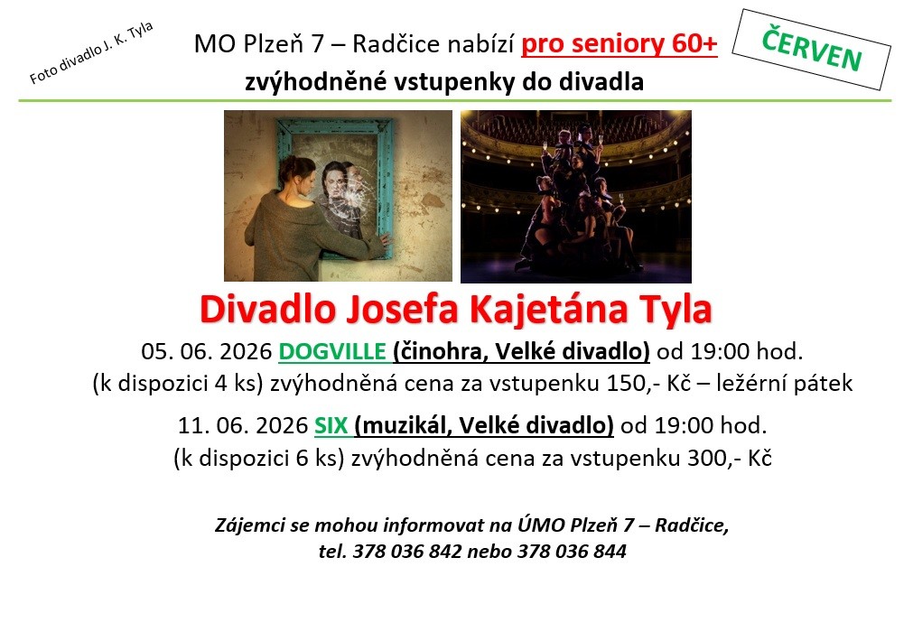 Vstupenky do divadla - červen