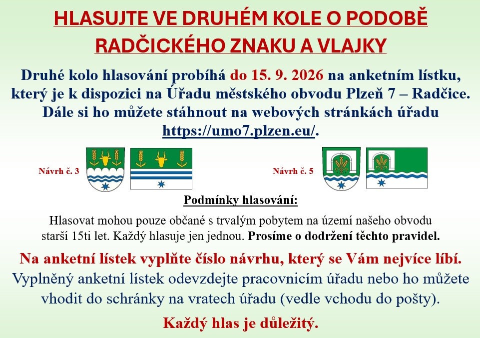Hlasování druhé kolo - znak a vlajka