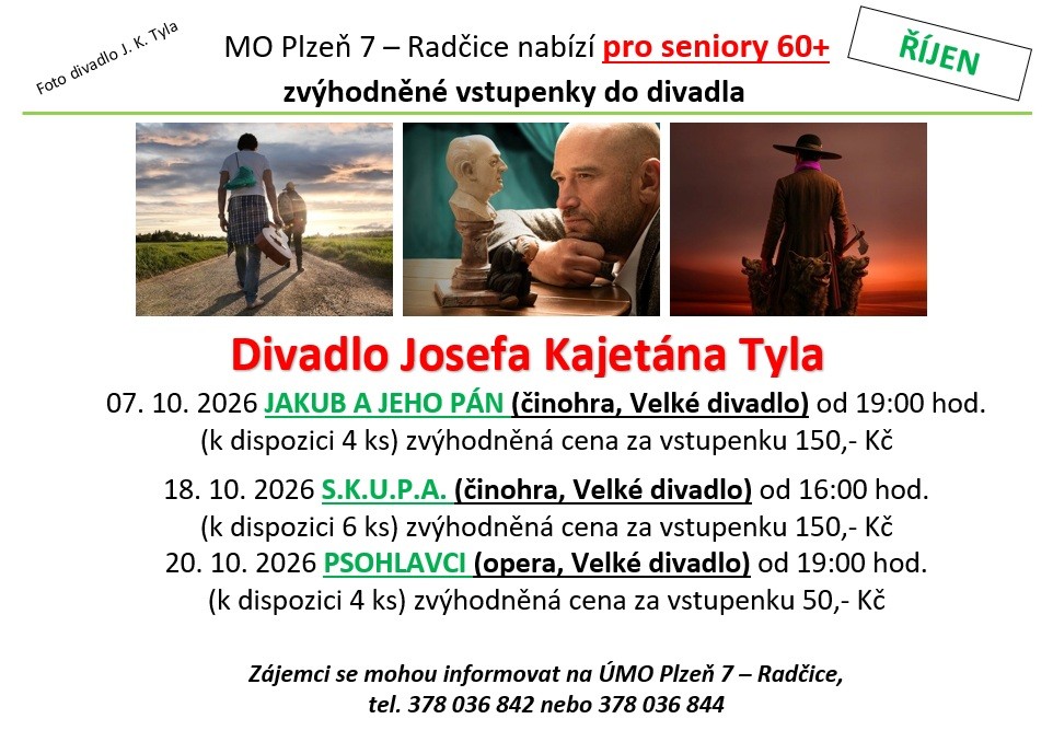 Vstupenky do divadla - říjen 2026